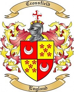 crest for CROSSFIELD family in England